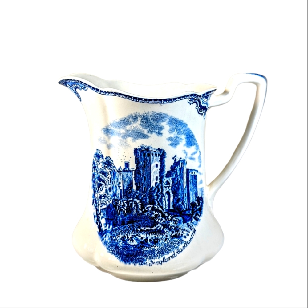 Johnson Brothers Blue Transerware China Old Britain Castles 24oz Pitcher 6 inch